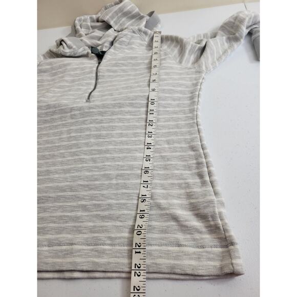 Ralph Lauren Jeans Co. Gray Striped 1/2 Zip Hooded Top Hoodie Women's Size XL - Picture 4 of 7